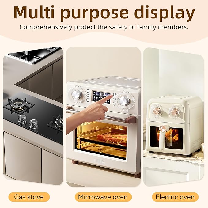 Upgraded Gas Stove Knob Covers Locks for Child Safety, Universal Size Gas Stove Knob Cover with 3M Adhesive, Baby Proof Prevent Accidental-6 Pack
