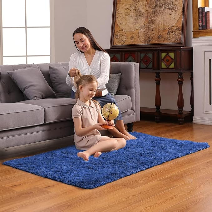 Ophanie Area Rugs for Bedroom Living Room,Color 6- Blue,Size 3' x 5',Shape Rectangular