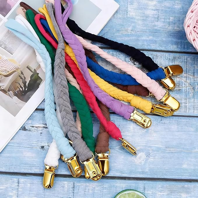 25 PCS 1" Suspender Clips Metal Pacifier Clip Holder for Pacifiers DIY Baby Girl Toy Bibs Garter Making Supplies (Gold, Bulk)