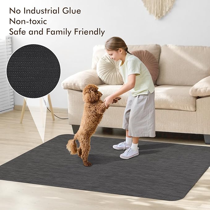 Blvornl Office Chair Mat for Hardwood Floor, 40"x 55" Desk Mat for Hard Wood, Large Anti-Slip Hard Floor Protector Rolling Chair Mat, PVC Mat Desk Rug for Office Home, Black