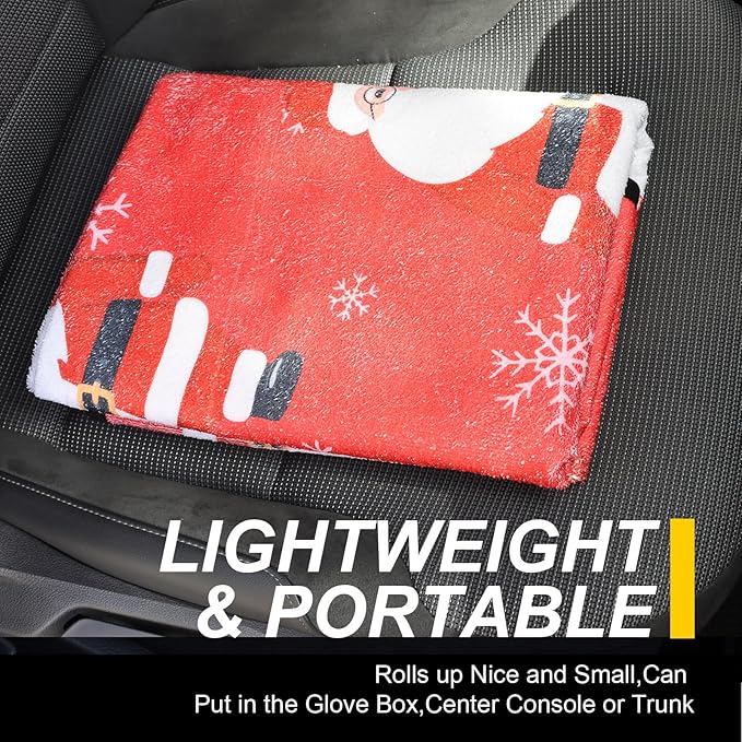 LoyaGour Back Seat Cover for Car Trucks Van SUV,Waterproof Rear Bench Towel Seat Covers for Dogs and Kids,Automotive Backseat Protector (Santa Claus)