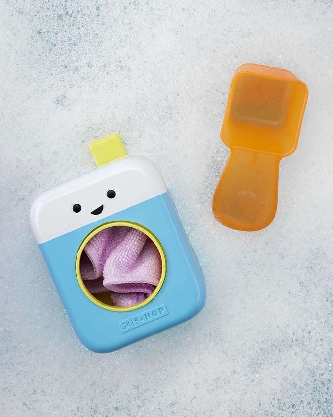 Skip Hop Baby Bath Toy Fresh & Clean Spin Cycle 4-Piece Laundry Pretend Play Set and Bathtub Sensory Development Toy Age 12m+