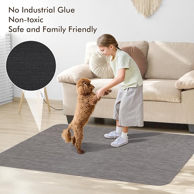 Blvornl Office Chair Mat for Hardwood Floor, 50"x 63" Desk Chair Mat for Hard Wood, Large Anti-Slip Hard Floor Protector Rolling Chair Mat, PVC Mat Desk Rug for Office Home, Dark Grey