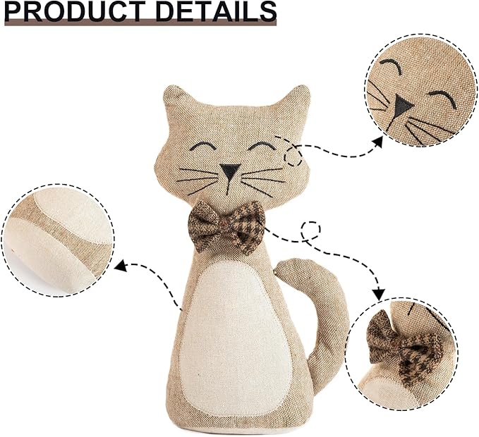 Marwood Cute Door Stopper Decorative Door Stops for Home and Office, Cat Weighted Interior Doorstop Fabric Stuffed Animal Door Stopper Floor Decorative