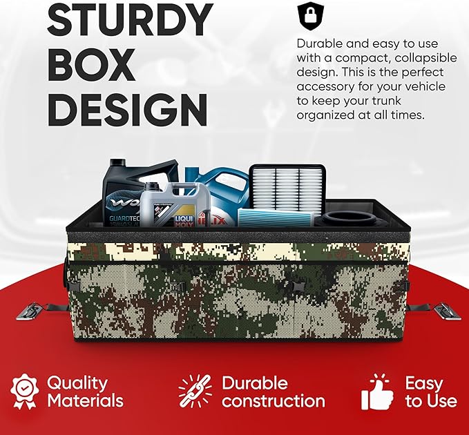 FORTEM Trunk Organizer with Cooler For SUV Car Trunk, Foldable Storage, Car Accessories for Women Men, Collapsible Bag, Perfect Christmas Gifts, 600D Oxford, Non Slip Bottom, Straps, Soft Cover (105L)