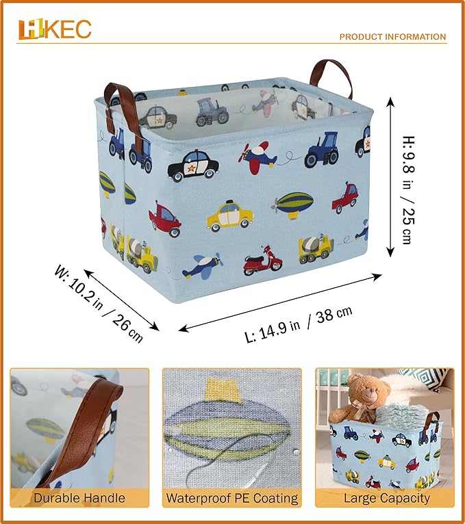 HKEC Rectangle Storage Basket, Storage Bins with Handles, Books Box, Gift Baskets(Car)