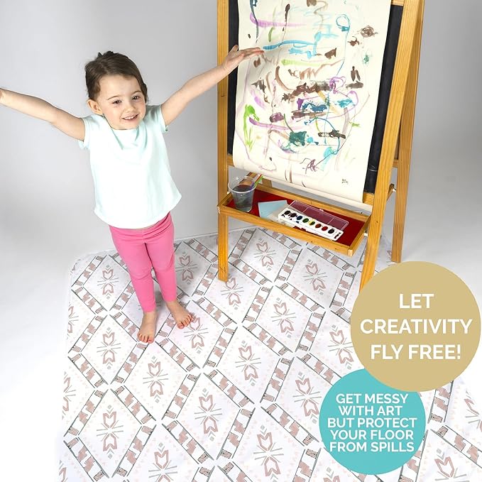 JumpOff Jo - Large Baby Splat Mat for Under High Chair, Booster Seat, Tabletop, Food Catcher - Protect Floor and Carpet from Spills & Crafts - Waterproof and Washable (Westbound)