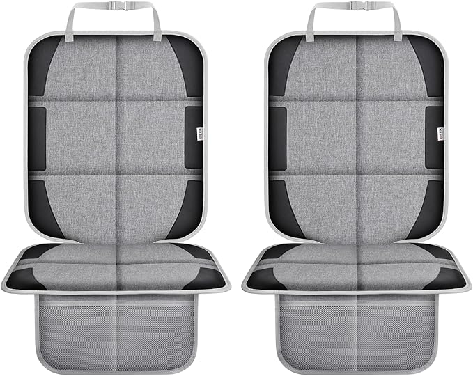 Meolsaek Car Seat Protector, Non-Slip Backing Will Not Leave Imprint, Waterproof Thicker Car Seat Cover for SUV, Sedan, Truck, Leather Car Seat Cushion (Gray Black)