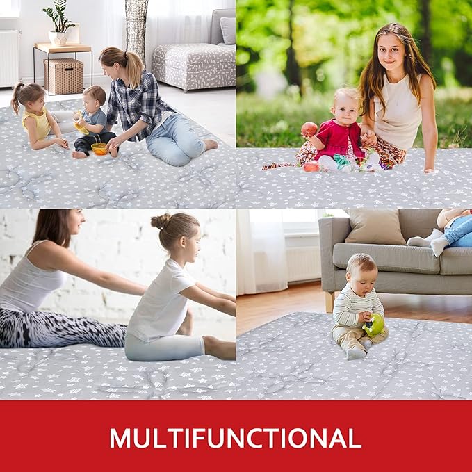 Baby Play Mat, Extra Large Thick Playpen mat, Non Slip Padded Kids Play Mat for Playing 79"x71" One-Piece Baby Floor Mat for Babies, Toddlers
