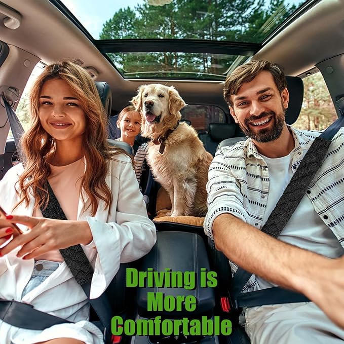 WSSROGY 5 Pack Soft Comfort Car Seatbelt Cover Protector Pads Strap for Protecting Neck and Shoulder (Black)