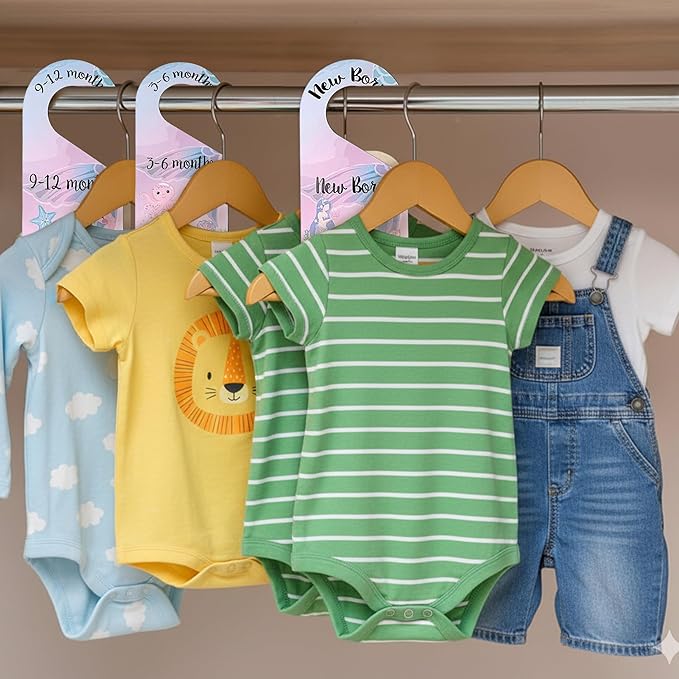SPARADISE Baby Closet Dividers for Clothes – Set of 8 Double-Sided Organizers for Nursery Wardrobe – Newborn to 24 Months – Ocean Theme