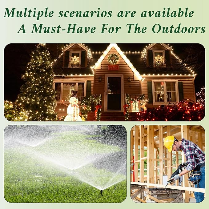 10 Pack Outdoor Plug Protector Waterproof Soft Silicone Waterproof Pad and ABS Plug Cover Constitute Christmas Light Installation, Extension Cords, Stop GFCI