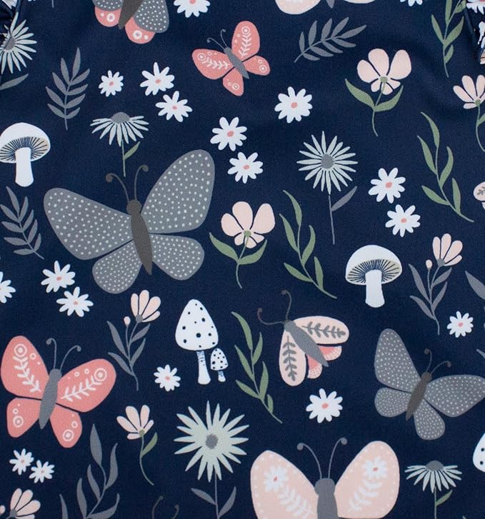 BapronBaby Butterfly Garden Splash Mat - Waterproof Catch-All for Under High Chairs, Floors, Tables, Playtime or Arts & Crafts - Machine Washable - 45" x 45”
