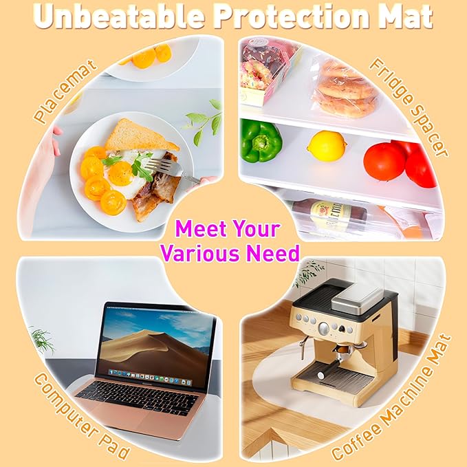 Oval Silicone Placemats Set of 4, Heat Resistant Non-Slip Waterproof Table Mats, Ultra-Thin Translucent Easy Clean Dining Mats for Home & Kids, 17"x12", White