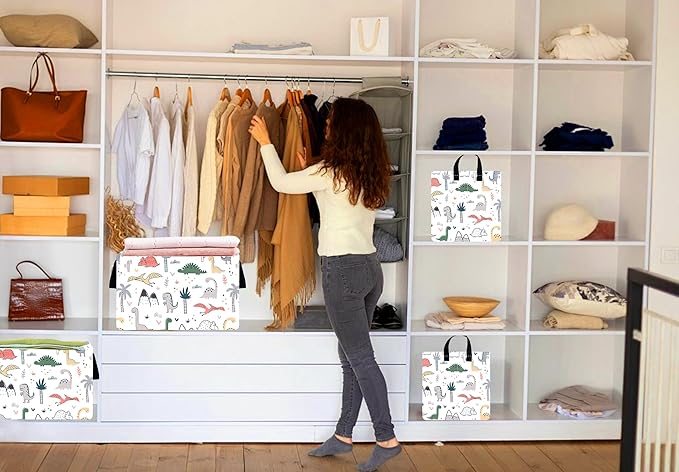 ACMUUNI Rectangle Gift Shelf Nursery Storage Basket Laundry Hamper Storage Box and Bins for Home Clothes with Handles