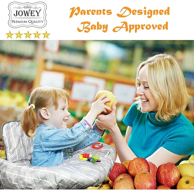 Shopping Cart Cover for Baby and Toddler, Waterproof Grocery Cart and High Chair Cover, Soft Padded Cart Cover for Babies, Universal Fit for Costco, Target and Restaurant High Chairs