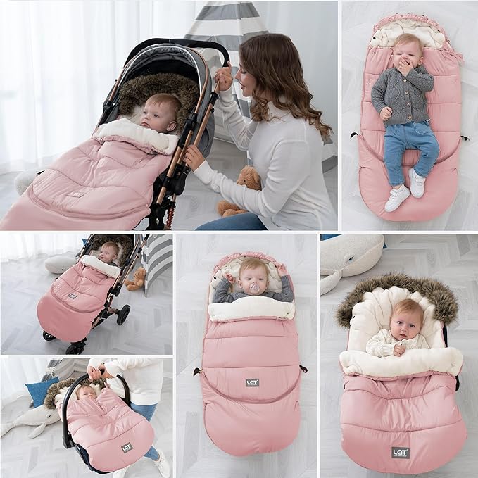 LAT Baby Warm Bunting Bag Universal,Extended and Removable,Stroller Sleeping Bag Cold Weather,Waterproof Toddler Footmuff