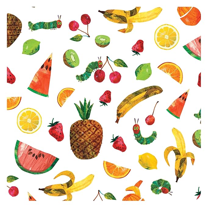 BapronBaby Eric Carle Tropical Fruit Splash Mat - Waterproof Catch-All for Under High Chairs, Floors, Tables, Playtime or Arts & Crafts - Machine Washable - 45" x 45”