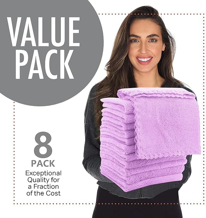 Spotted Play 8 Pack Burp Cloths for Baby - 20" by 10" Ultra Absorbent Burping Cloth, Newborn Towel - Milk Spit Up Rags - Burpy Cloths for Unisex, Boy, Girl - Burp Cloths Set (Purple)
