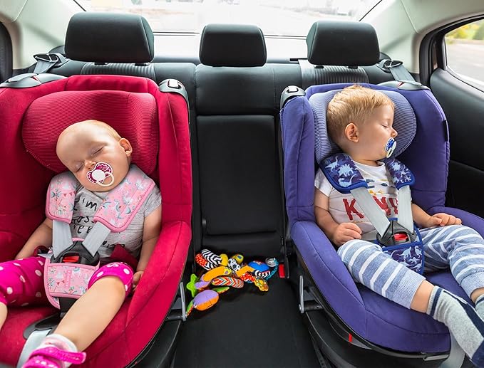 Car Seat Straps Pads for Kids, Ultra Soft Plush Car Seat Strap Covers for Kids, Infant Carseat Shoulder Pad, Hip Support for Car Seats, Pushchair, Baby Stroller. (Unicorn World)