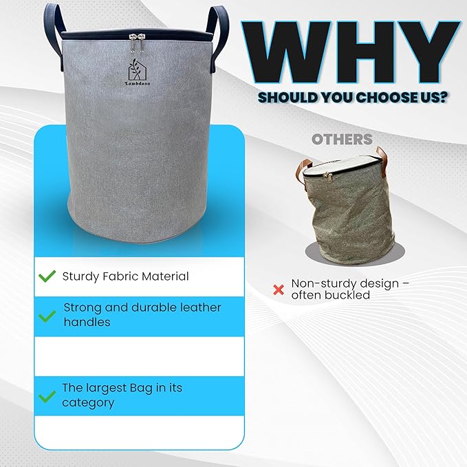 Light Grey Portable Toy Storage Basket and Playmat, 9.3 Gallon Bag, Double Zippers, Leather Handles, 60" Playmat, Bucket Basket Toy Bin