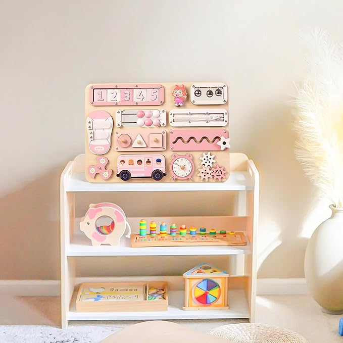 KALOTOYS Large Busy Board Montessori Toys for 1 2 3 Year Old - Sensory Toys for Toddlers 1-3 - Fine Motor Skills & Early Learning - Montessori Gift for Boys & Girls - Travel-Friendly & Safe