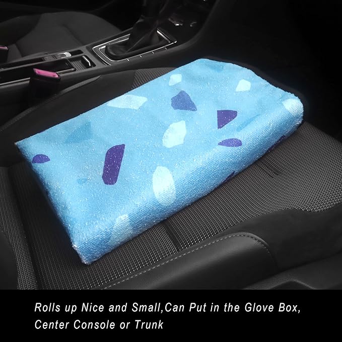 LoyaGour Car Seat Cover Protector Front Seats,for Gym Workout,Running,Swimming,Beach and Hiking,Waterproof Sweat Towel Bucket Seat Covers for Cars SUV Trucks (Blue Marbling, 2Pcs)