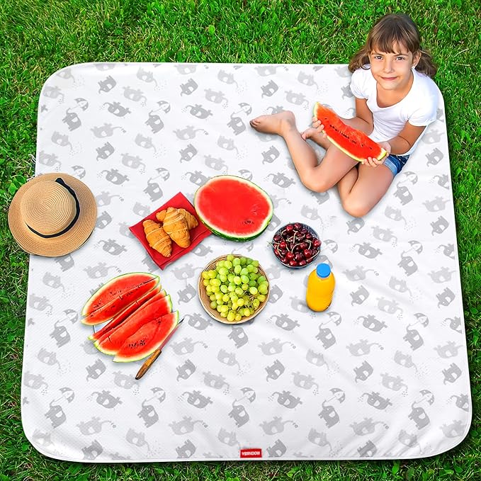 Splat Mat by Mealtime Under High Chair - Baby Feeding Set, Anti-Slip Portable Picnic Mat for Baby Art/Crafts/Playtime, Machine Washable and Waterproof, 46x42