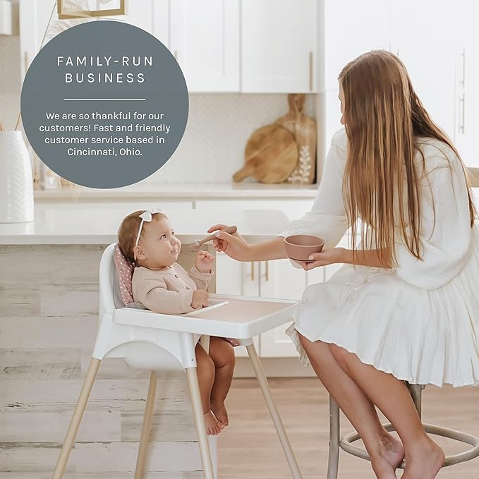Yeah Baby Goods Placemats Compatible with The IKEA Antilop Highchair (Blushing Beige) - Food-Grade Silicone Highchair Tray Mat – Easy to Clean, High Chair Accessory