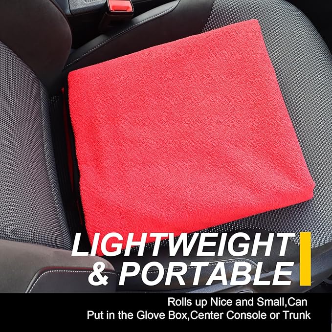 LoyaGour Back Seat Cover for Car Trucks Van SUV,Waterproof Rear Bench Towel Seat Covers for Dogs and Kids,Automotive Backseat Protector (Red)