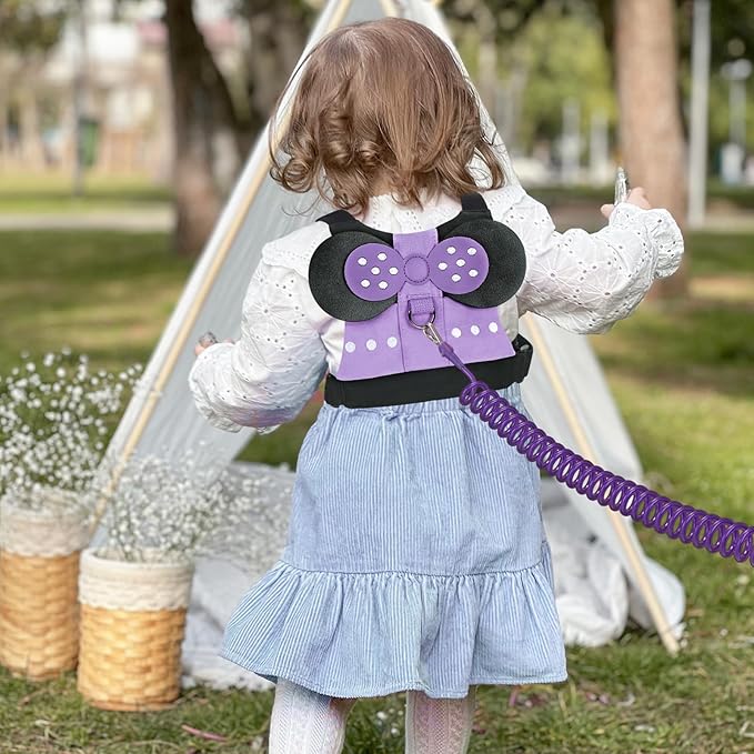 Accmor Toddler Harness Leashes + Anti Lost Wrist Link, Cute Child Safty Harness Leash Belt for Kids, Baby Anti Lost Leash Walking Harness Wristband Adjustable Assistant Strap for Girls/Boys to Travel
