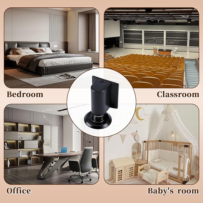 2026 New Magnetic Door Wedge Stopper No Drill Invisible Heavy Duty Zinc Alloy Door Wall Protector Wide Compatibility Bottom of Door Keep Doors Open Black Durable Easy Installation