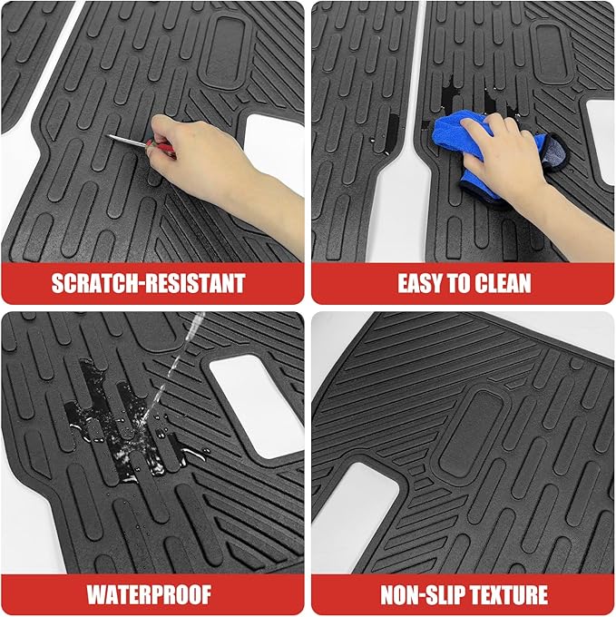 Kick Mat Fit for 2024-2025 Toyota Grand Highlander, TPE Cargo Liner All Weather Backrest Mat for Grand Highlander 7 Seats Accessories(Not fit Highlander)