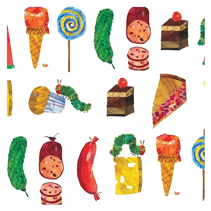 BapronBaby Eric Carle Food Parade Splash Mat - Waterproof Catch-All for Under High Chairs, Floors, Tables, Playtime or Arts & Crafts - Machine Washable - 45" x 45”