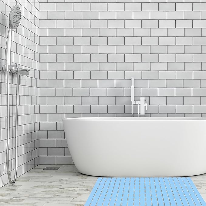 BEMISO BEMISO Shower Mat Non Slip Bathtub Mat with Suction Cups and Drain Holes 27.5 x15.7 Inch Bath Mat for Tub & Shower.Easy Dry,Easy to Cut,Eco-Friendly