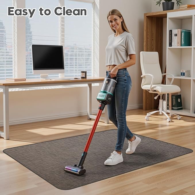Sycoodeal Office Chair Mat for Hardwood & Tile Floor,Computer Gaming Chair Mat for Rolling Chairs Non-Curve, Anti-Slip, Heavy Duty Floor Protector for Home Office,Dark Coffee (40" x 55")