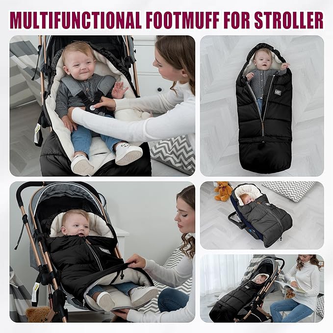 LAT Baby Warm Bunting Bag Universal,Extended and Removable,Stroller Sleeping Bag Cold Weather,Waterproof Toddler Footmuff