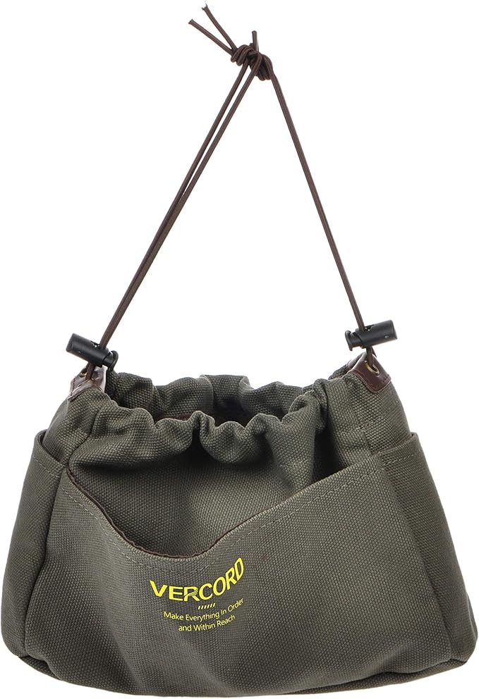 Vercord Canvas Handbag Organizers, Sturdy Purse Insert Organizer Bag in Bag, 10 Pockets Color Army Green Large