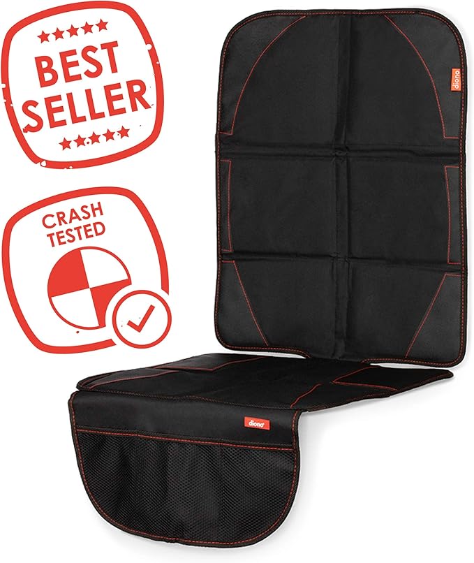 Diono Ultra Mat Complete Back Seat Upholstery Protection from Child Car Seats and Pets, Crash Tested, Premium Ultra Thick Padding, Durable, Water Resistant, Anti-Slip, 3 Mesh Storage Pockets
