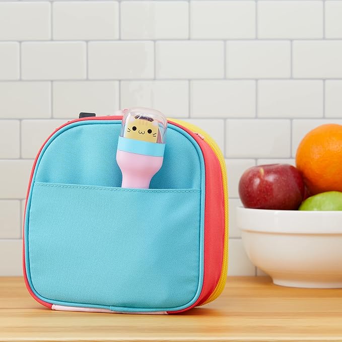 ZOKU Kids Pocket Utensil Set, Kitty - Stainless Steel Fork, Knife, and Spoon in Case - Portable Design for Travel, School, Picnics, Camping and Outdoor Home Use