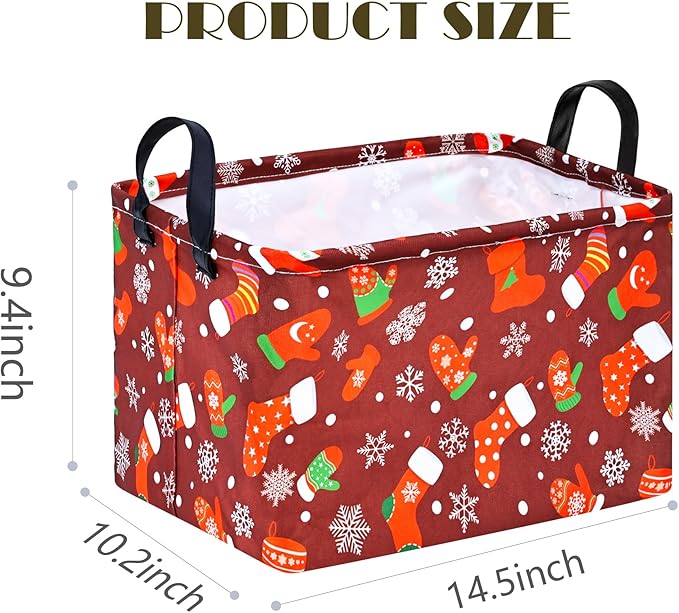MAIZMZ Christmas Basket for Kids Gifts Snowman Storage Baskets Collapsible Nursery Hamper Waterproof Clothes Toy Bin Book Shelf Gift Basket Cube Xmas Party Decor