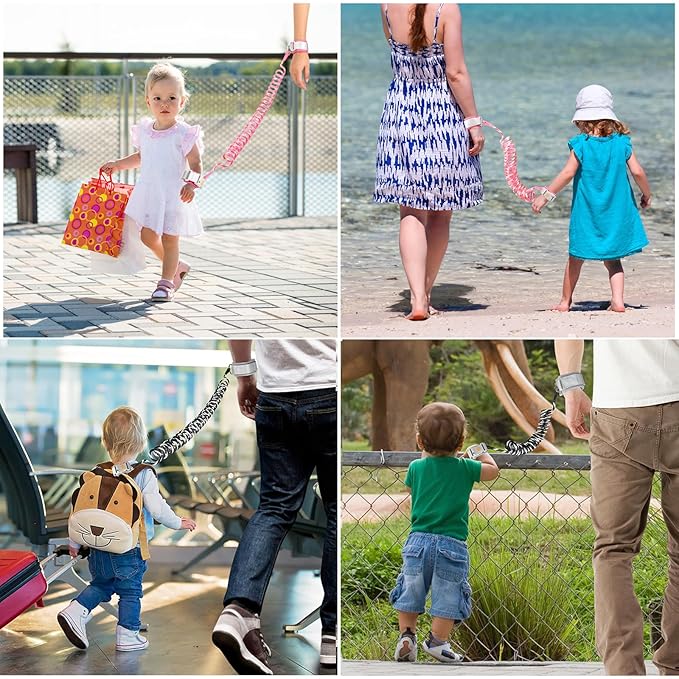 Accmor Anti Lost Wrist Link with Induction Lock, Toddler Harness Walking Leash, Reflective Child Safety Wristband, Upgrade Child Wrist Leashes with Magnetic Unlock Design (6.5ft) - for Boys and Girls