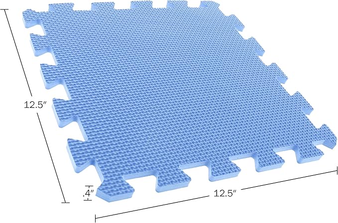 Interlocking Floor Mats - 32-Piece Nontoxic Exercise Mat or Play Mat for Toddlers, Babies or Kids - Foam Padding for Home Gym by Stalwart (Multicolor)