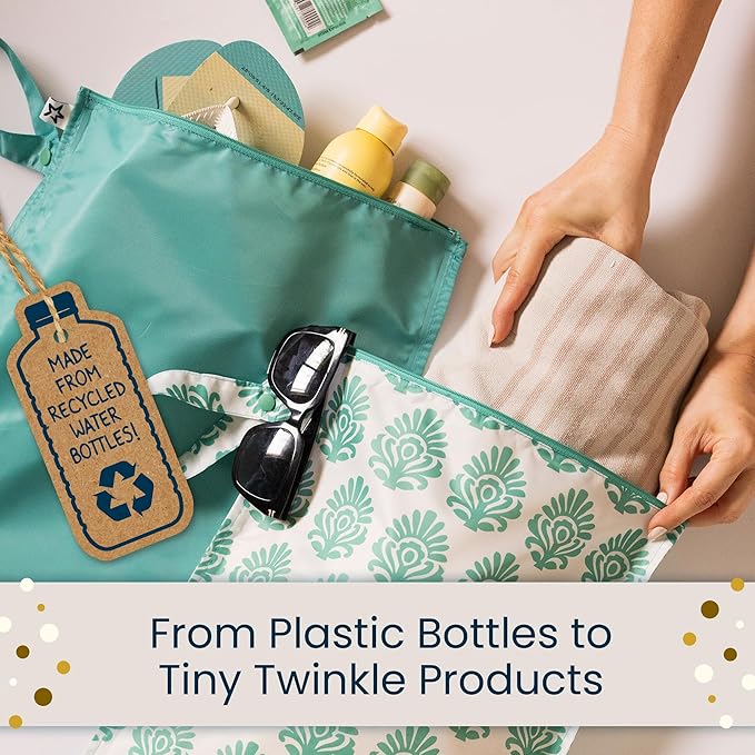 Tiny Twinkle Mess Proof Wet Bags | 1-Pack Reusable Waterproof Wet Bags for Swimsuits | Baby Clothes | Travel & Diaper Bag (Boho Rainbow)