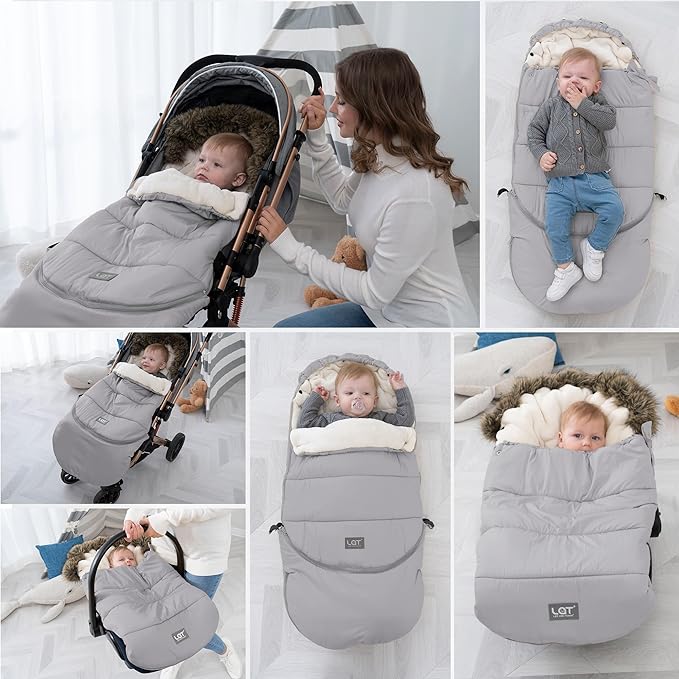 LAT Baby Warm Bunting Bag Universal,Extended and Removable,Stroller Sleeping Bag Cold Weather,Waterproof Toddler Footmuff