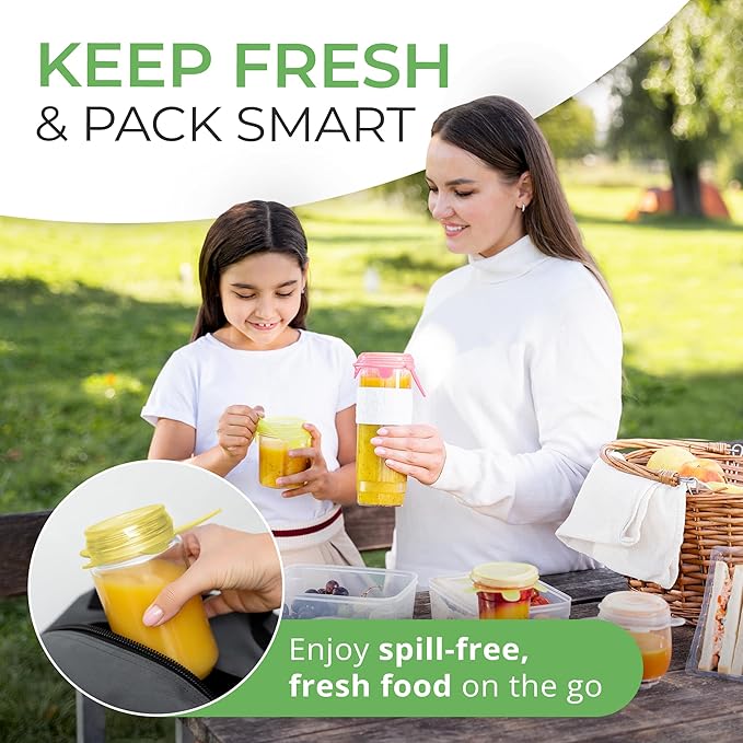 Orblue Silicone Stretch Lids 6-Pack Small for Fresh Food Storage - Seal in Flavors, Keep Food Fresh and Reduce Waste Yellow