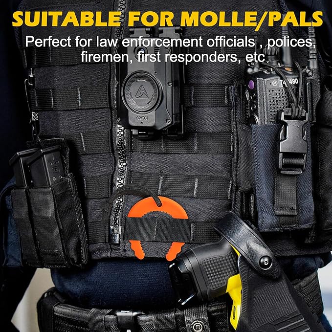 6 Pack First Responder Door Stops, Door Stopper for Law Enforcement, Police, Emergency Medical Services, Door Stoppers Wedge, Black&Orange