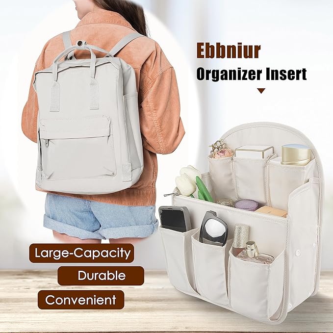 Oxford Fabric Travel Divider Bag Insert - Lightweight, Waterproof Organizer Pouch for Rucksack, Tote, Shoulder Bag (Large)