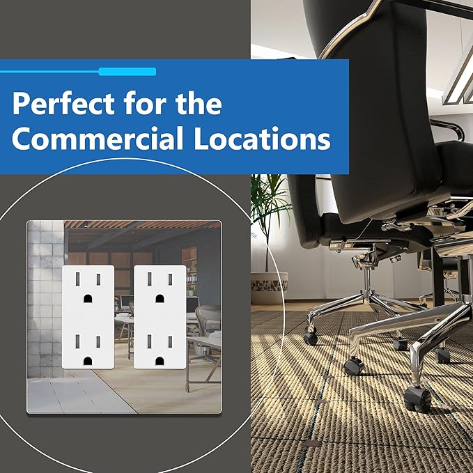 LIDER Double Decorator Wall Plate, Impact Resistant, Mirrored Acrylic, Plexiglass, Reflective Finish, Modern Upgrade, Screwless Light Switch/Outlet Cover Mid-Size 2-Gang, 4.88" x 4.92, Acrylic Silver