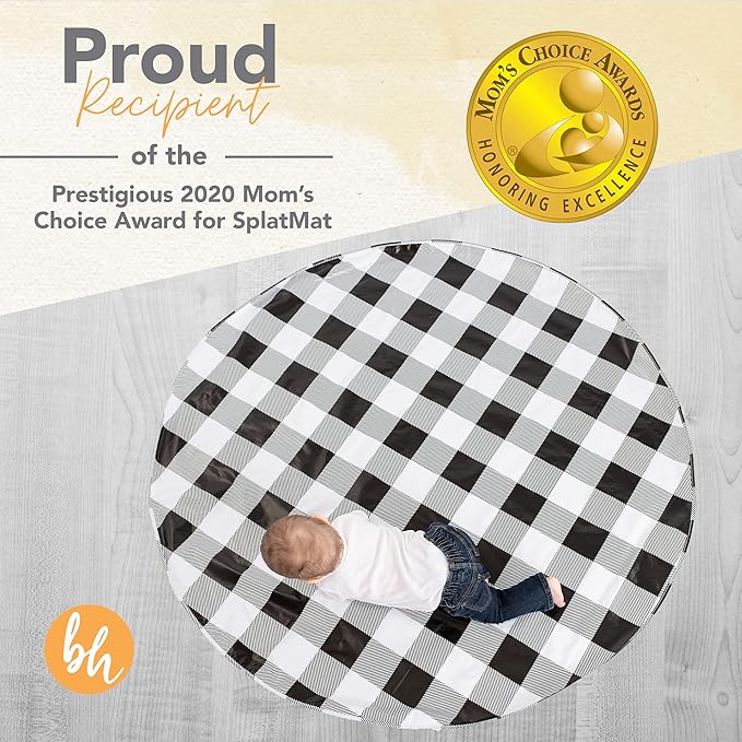 BooginHead SplatMat 52" Extra Large Waterproof Floor Mat for Under High Chair, Marble Swirl